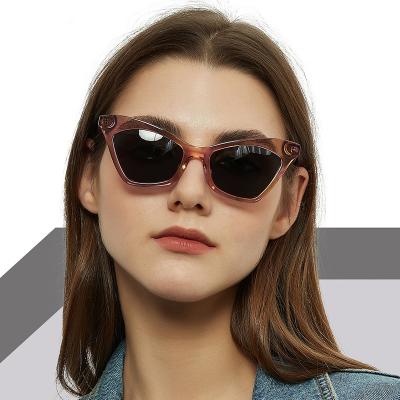 China Cat Eye Sunglasses Women's Small Flat Frame Trend High Quality TAC Plank Acetate Cat Eye Retro Personalized Polarized Sun Glasses for sale