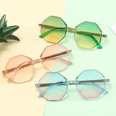 China Fashion Candy Color Children's Sun Shade Glasses Fashion Sunglasses Zonnebril Octagonal Children's Sunglasses for sale