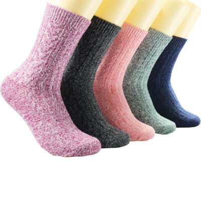 China Antibacterial Women's Rabbit's Wool Deep Knit Warm Casual Winter Wool Crew Quick Dry Custom Stock Socks for sale