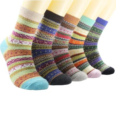 China Antibacterial Women's Rabbit Wool Thermal Boots Thick Warm Thick Boot Colorful Custom Christmas Stocking Socks for sale