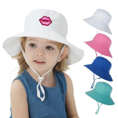 China Custom Picture Summer Design Embroidery Rope Boy And Girl Kids Fishing Hats Kids Bucket Hat Baby Beach Hats Bucket Hat For Babies for sale