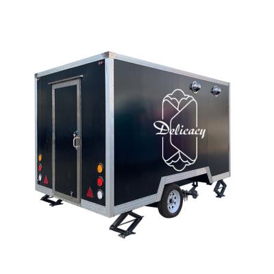 China Mobile Burger Trailer Fast Food Food Truck Trailer Commercial Kitchen Supply Stainless Steel, Galvanized Sheet 350*210*210cm Gas / Generator for sale