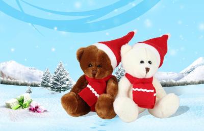 China Customized soft cute teddy Christmas Stuffed Bear festival toys 10CM for sale