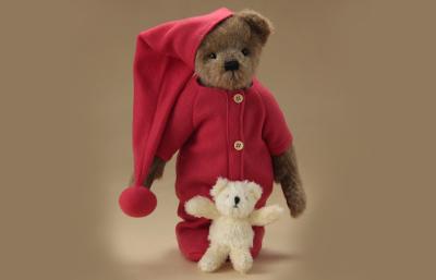 China Children / adult Gift Christmas plush Bear Pet puppy 38CM Wearing a red gown for sale