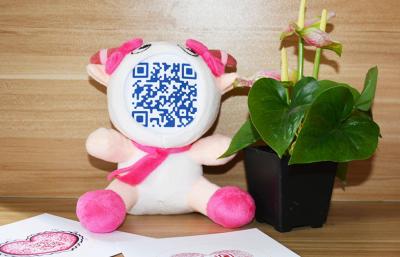 China Het Katoen van de douanevezel vulde 3D Gezichtsdoll om QR-Codefoto te plaatsen Te koop