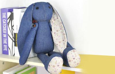 China Los juguetes del dril de algodón del peluche del elefante del añil de Maison, juego de niños juegan el regalo en venta