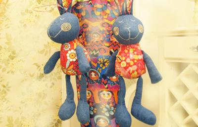 China Old jeans soft homemade Stuffed toys , Recycle-crafts denim Rabbit 12