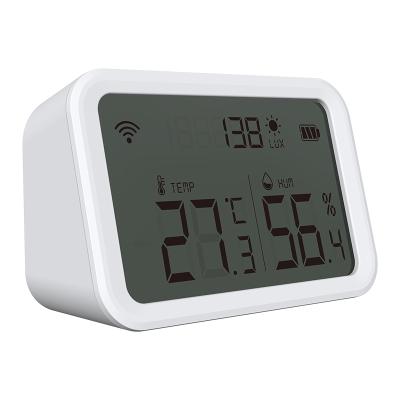 China Temperature and Humidity Sensor with LED Display Tuya ZigBee 3.0 Temperature, Humidity and Illumination Sensor for sale