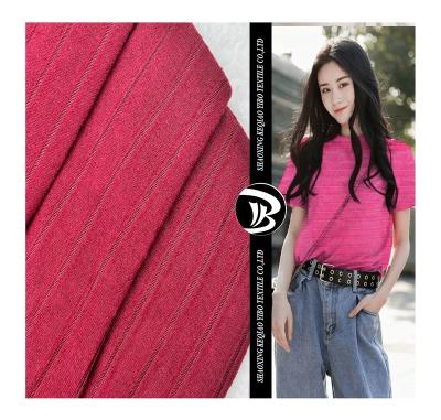 China Yibo Flame Retardant Top Textile Apparel Wholesale 100% Polyester 18*2 Rib Fleece Brush Fabric For Garment for sale