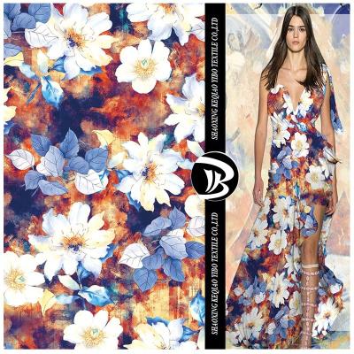 China New Fashion Flora Design Anti-Static Polyester Fabric Digital Print for sale