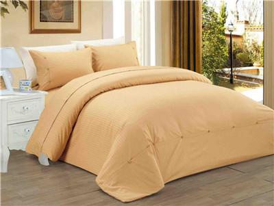 China 4pcs Bedding Set Sateen Stripe Duvet Cover Polycotton Solid Color Queen King Size Duvet Cover Fitted Sheet Pillowcase for sale