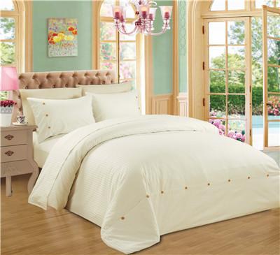 China Polyester Cotton Sateen Stripe Duvet Cover Bedding Set 4pcs Home and Hotel Use for sale