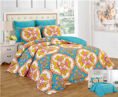 China Reversible 6pcs Comforter Set Printed Floral Bedding Set Printed Comforter Set for sale