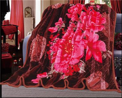 China 3D Floral Design Printed Blankets China Factory Custom Wholesale 100% Polyester Blanket for sale