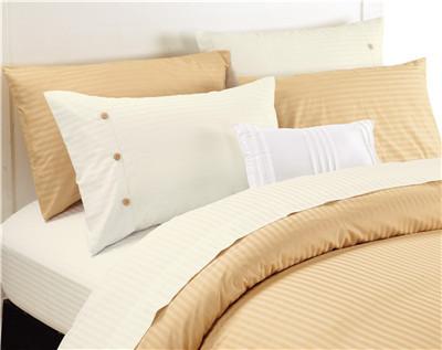 China Polyester Cotton Bedsheets Set 4pcs Sateen Stripe Sheets Solid Color Twin Full Queen King Size for sale