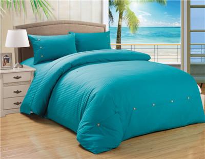 China Sateen Stripe 2pcs Comforter Set Poly Cotton Solid Color Comforter and Duvet Cover for sale