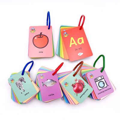 China Chinese Custom ABC Arabic Alphabet Paper Flash Learning Cards With Ring Printing Wholesale For Kids for sale