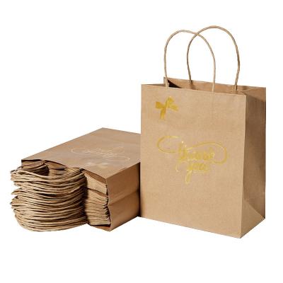 China Rope Handle Custom Design Portable Eco-friendly Horizontal Shipping Food Packaging Wraps Kraft Paper Packaging Bag for sale