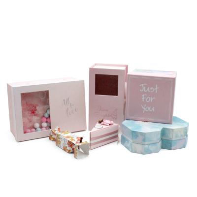 China Aseptic Gift Boxes Rose Screen Sellers Window Cardboard With Display Ribbon Handle Clear Lids Wholesale for sale