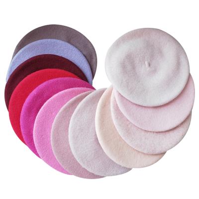 China Custom Free Sample Character Custom Logo 100% Wool Beret Wool Hat Winter Beret for sale