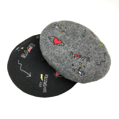 China Wholesale Custom Cheap Character Berets Fashion Women Japan Beret Embroidered Beret Hat for sale