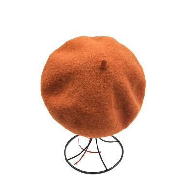 China 100% Character LOGO Wool Vintage Hat Berets Boinas Custom Plain Dyed Beret Hat For Women for sale