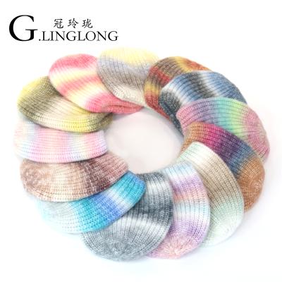 China COMMON High Quality Winter Tie Dye Custom 100% Acrylic Warm Knit Warm Hat for sale