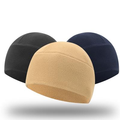 China Customized Wholesale JOINT Leather Patch Skullcap Plain Knit Warm Hat for sale