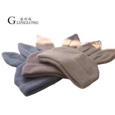 China COMMON Wholesale OEM Winter Warm Hat Cute Rabbit Ear Knitted Hat for sale