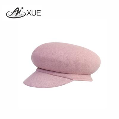 China COMMON owner recommended blasts to buy solid color felt hats custom made fashion student beret wool hat for sale