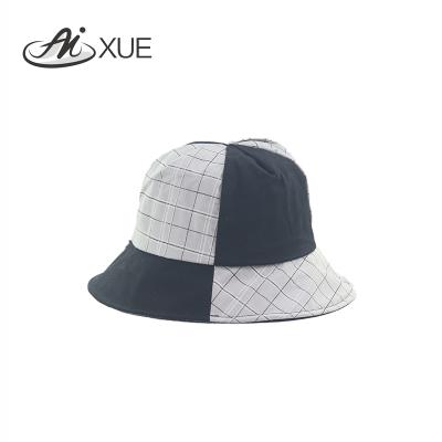 China High quality factory design logo custom wide brim combat plaid double checked fisherman hat for sale