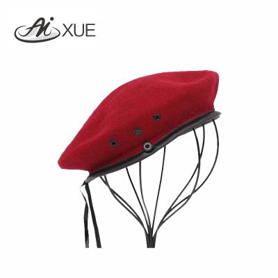 China Wholesale Small Quantity Custom Wool Beret Women Military Men Police Army Beret Hat Spring Autumn Winter Custom Logo Daily Life for sale