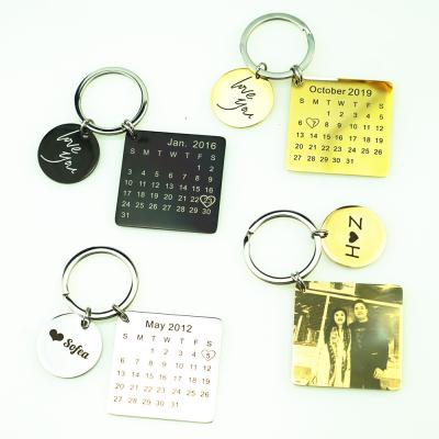 China Fashionable Anniversary Gift Valentine's Day Couples Stainless Steel Diy Jewelry Key Chain for sale