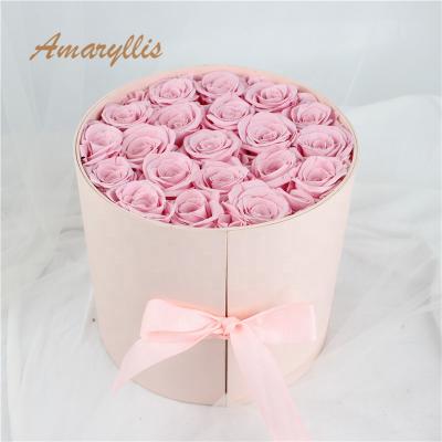 China Celebration Gifts Yunnan Factory Wholesale Preserved Roses In Rotating Gift Box Gifts Dried Forever Roses As Flower Decoration for sale