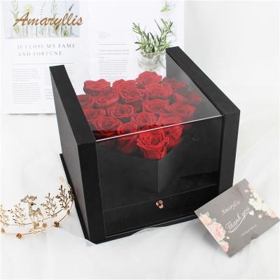 China Celebration Gifts Wholesale Long Lasting Eternal Preserved Roses In Gift Box Eternal Rose Gifts Box Forever for sale