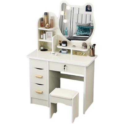 China ZZBIQS Wholesale Foldable High Quality Melamine Panel Modern Furniture Dresser Bedroom Dresser ZZBIQS with Mirror and Stool for sale