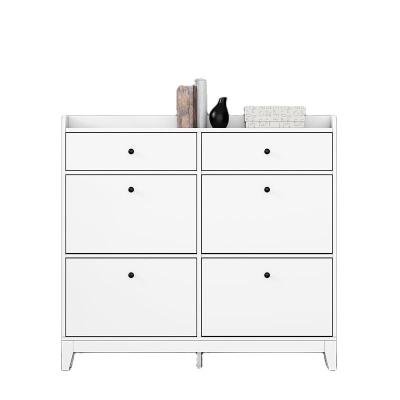 China (Other) ZZBIQS Adjustable White Wooden Cabinet 6 Drawer Chest Wooden Bedroom Furniture Dressers 6 Drawers Closet Storage Cabinet for sale