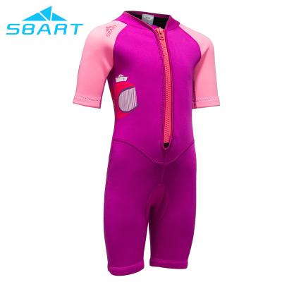 China Sbart 2mm neoprene upf50+ antibacterial short sleeve keep soft kids wetsuit warm for sale