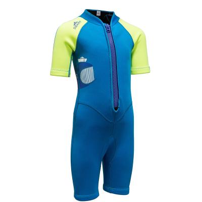 China 2MM Kids WetSuit Back Spring Zipper Child Diving Suit Antibacterial Neoprene Kids Surfing Wetsuit for sale