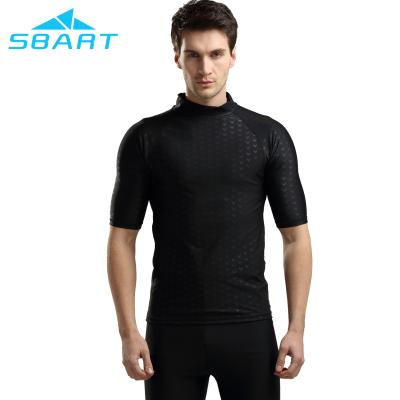 China Stream Anti-UV or Customize Men's Shark Skin Guard Waterproof Rash Guard Spandex Wetsuit Upf50+ Diving Surfing T-Shirt for sale