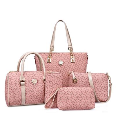 China Custom Leather Lady Shoulder Bags Female Tote Bag Set High Quality Fashion PU Handbags Sets Clip For Women Luxury for sale