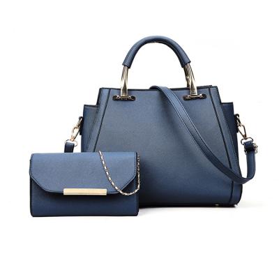 China 2022 New High Quality Solid Color 2 Pieces Handbag Sets Women's Tote Bag Large Shoulder Messenger Handbag Wholesale for sale