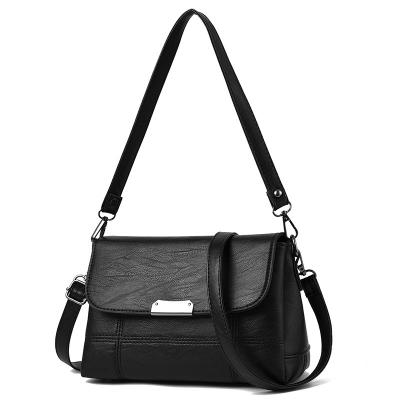 China 2022 New High Quality Ladies One Shoulder Messenger Bag Simple Soft Leather Purse Bag for sale