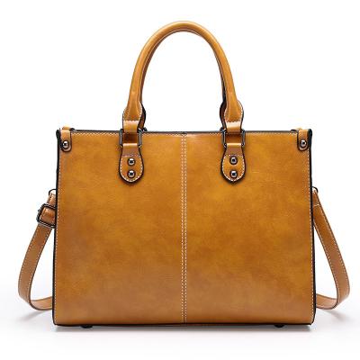 China New European and American high quality handbag large shoulder messenger handbag stitching tote bag for sale