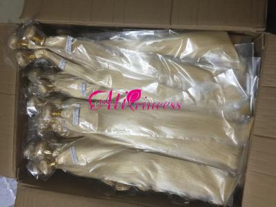 China Malaysian Straight Unprocessed Blonde Hair Extensions Silky Straight Wave Wavy Human Weft Weave for sale