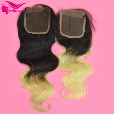 China 2016 New Arrival Brazilian Body Wave Most Popular Blonde Body Wave Virgin Hair Ombre Closure for sale