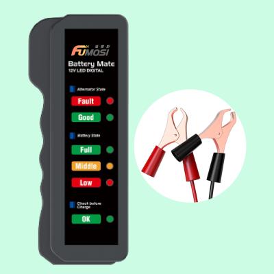 China Pure Copper Wire And Clip 12V Car Battery Tester Digital Alternator Bm310 Cut Off Auto Battery Analyzer 6 LED Lights Car Vehicle Battery Test Tool for sale