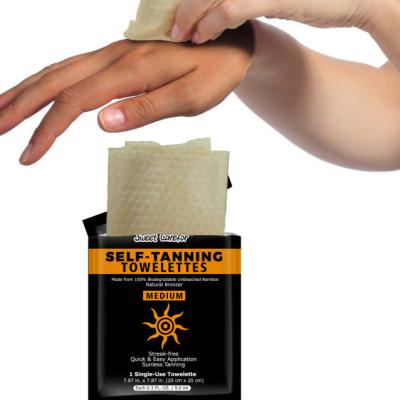 China Vegan Tanning Botanical Extracts Tanning Textile Towelette 1pc Pack for sale