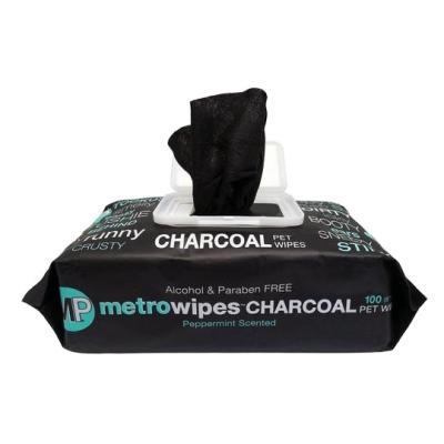 China Viable Charcoal Deodorizing Dog Wipes.Puppy Wipes Alcohol Free Tearless Formula for sale