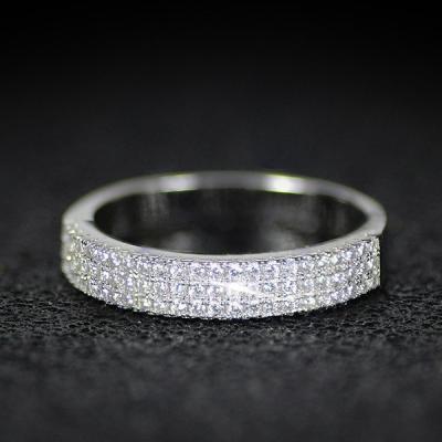 China Never Allergic And Lose To Fade Fashion Jewelry 925 Full CZ Silver Plated Diamond Wedding Rings for sale